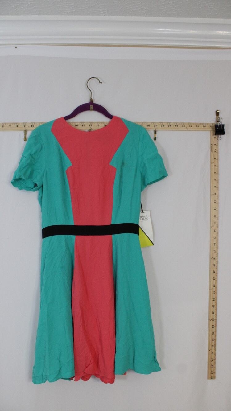 NWT Prabal Gurung for Target Dress Women 6 Coral Atlantis Colorblock Flared Mini